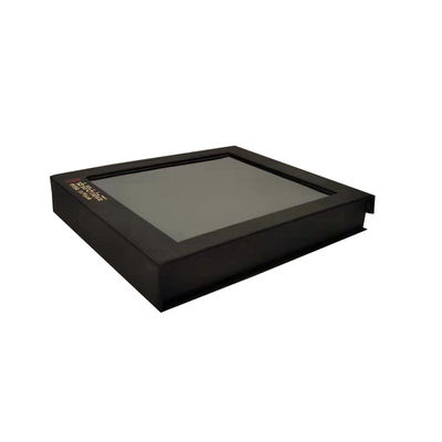 Supermarket Matt Black Magnetic Packaging Box Kotak hadiah kardus dengan jendela yang jelas