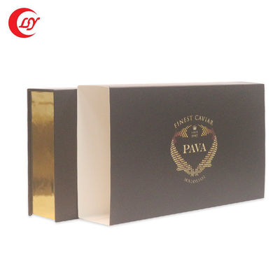 Kemasan Emas Kaviar Hitam Merah Tin Jar Gift Set dengan Kemasan Kardus dan Sleeve