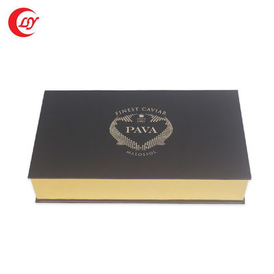 Kemasan Emas Kaviar Hitam Merah Tin Jar Gift Set dengan Kemasan Kardus dan Sleeve