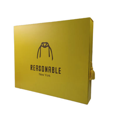 Custom Logo Printing Paperboard Kuning Tarik Keluar Sliding Drawer T-Shirt Packaging Box