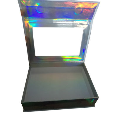 Magnetic Holographic Effect Blush Packaging Lash Box dengan Window Custom Logo HOLO