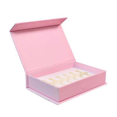 Custom Pink Perfume Botol Minyak Esensial busa Magnetic Paper Box dengan Matt Lamination
