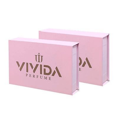 Custom Pink Perfume Botol Minyak Esensial busa Magnetic Paper Box dengan Matt Lamination