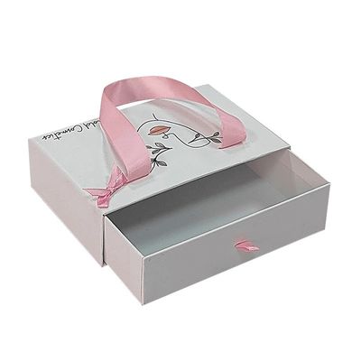 Lainnya Kothak Jenis Logo Pencetakan Dompet Mewah Kothak Slide Karton dengan Genggam Pita