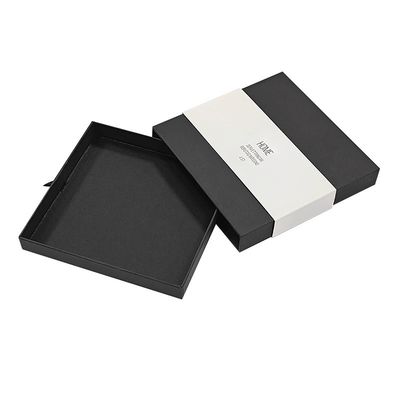 Kotak kemasan laci kertas perhiasan Hitam Slide Out Box Kemasan Kotak Logo khusus