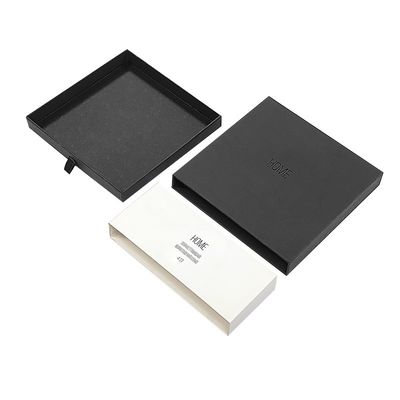 Kotak kemasan laci kertas perhiasan Hitam Slide Out Box Kemasan Kotak Logo khusus