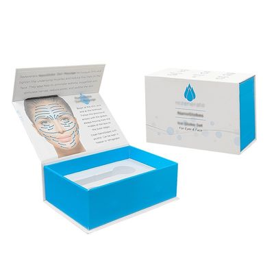 UV Finish Mint dan Putih Kardus Kekuatan Es Bola untuk Pijat Wajah Roller Gift Set