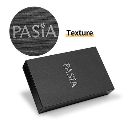 Logo Linen Elegant Pattern Pull Out Sliding Logo Perak Foil Stamped Kotak untuk Pengemasan