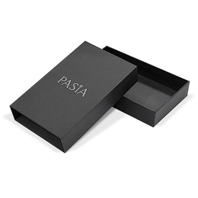 Perlengkapan Meja High End Tekstur Hitam Kothak Mewah dengan Logo Khusus dan Stamping Foil Perak