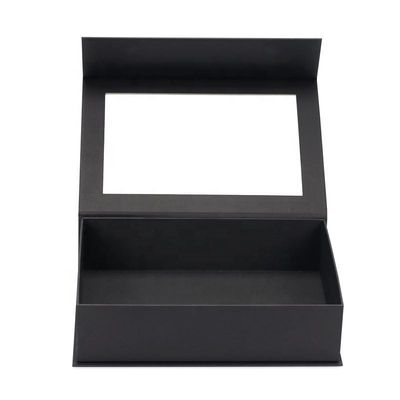 Custom Flip Top PVC Window Paper Packaging Box Hadiah Tutup Magnetik Besar dengan Tutup Jendela Jelas