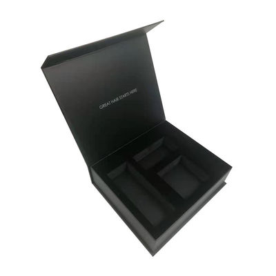 Fashion Luxury Hair Brush Black Gift Box Set dengan EVA Foam dan Gold Foil Printing Handling