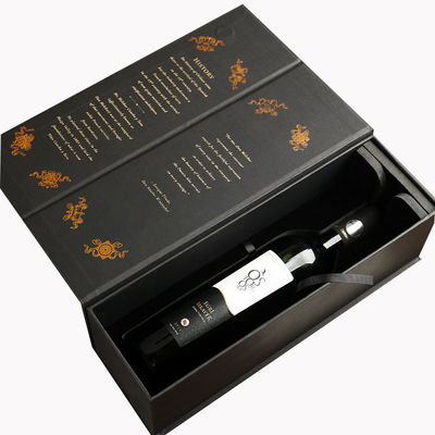 CMYK Magnetic Book Shape Red Wine Gift Box Kartu Kardus Ketah untuk Kemasan Mewah