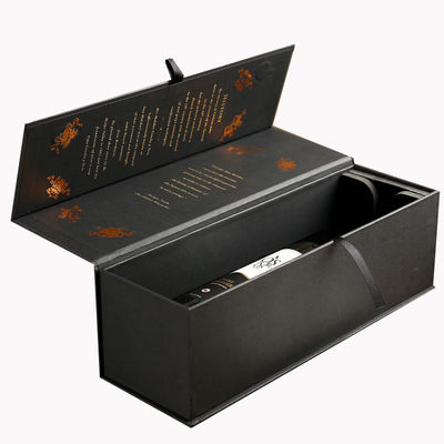 CMYK Magnetic Book Shape Red Wine Gift Box Kartu Kardus Ketah untuk Kemasan Mewah