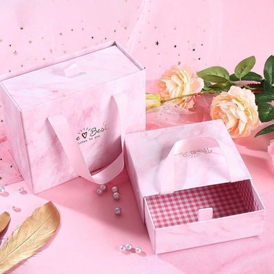 Kertas kaku mewah kotak laci kecil kemasan dengan logo khusus dan bahan daur ulang