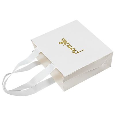 Tas Kado Kertas Daur Ulang Lipat yang Disesuaikan Kantong Kertas Boutique Dengan Genggam