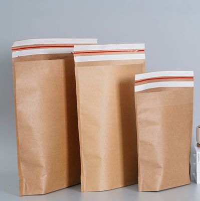 Kantong belanja kertas segel sendiri cokelat Stamping panas Kraft kertas Express Kantong pos