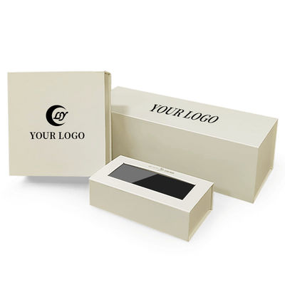 Customized Square Magnetic Closure Lid Gift Cosmetic Personalised False Eyelashes Packaging Paper Box Dengan Jendela Transparan