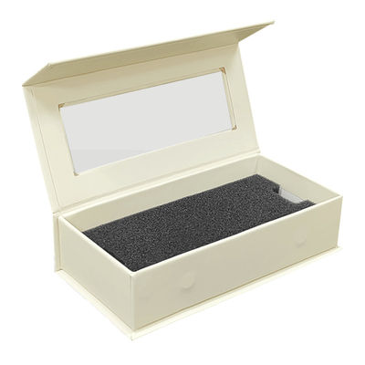 Customized Square Magnetic Closure Lid Gift Cosmetic Personalised False Eyelashes Packaging Paper Box Dengan Jendela Transparan