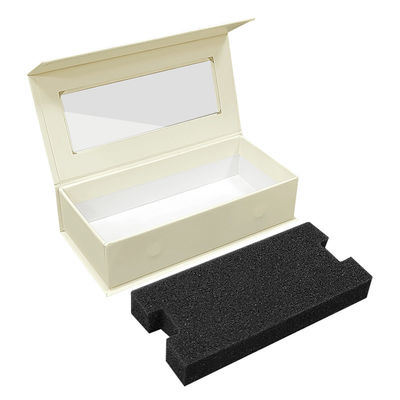Customized Square Magnetic Closure Lid Gift Cosmetic Personalised False Eyelashes Packaging Paper Box Dengan Jendela Transparan