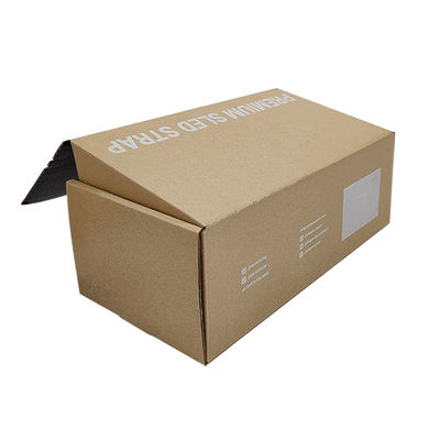 Sertifikat FSC Easy Tear Strip Opening Seal Brown Kraft Corrugated Cardboard Shipping Box Zipper Mailer Boxes