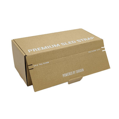 Sertifikat FSC Easy Tear Strip Opening Seal Brown Kraft Corrugated Cardboard Shipping Box Zipper Mailer Boxes