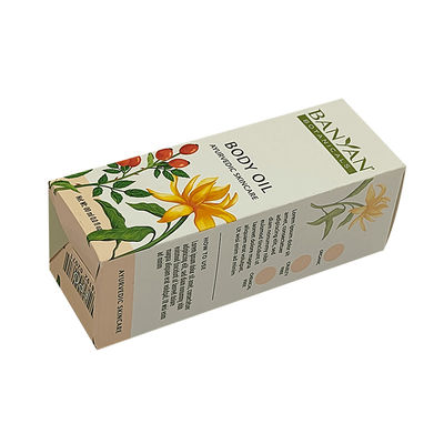 Custom Print Cosmetic Body Oil Coated Paper Craft Box Kotak Kardus Lipat