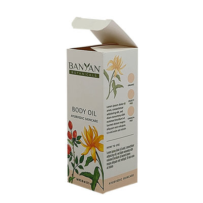 Custom Print Cosmetic Body Oil Coated Paper Craft Box Kotak Kardus Lipat
