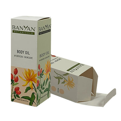 Custom Print Cosmetic Body Oil Coated Paper Craft Box Kotak Kardus Lipat