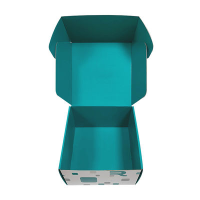 Custom Size Logo Biru Putih Campuran Kotak Pengiriman Surat Kraft Daur Ulang Corrugated Mailer Box