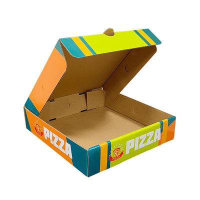 Daur Ulang Logo Custom Kraft Kertas Bergelombang Pengemasan Lipat Kentang Goreng Kripik Pizza Kotak Pengemasan Kotak Takeaway
