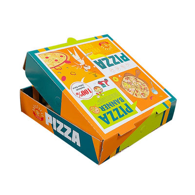 Daur Ulang Logo Custom Kraft Kertas Bergelombang Pengemasan Lipat Kentang Goreng Kripik Pizza Kotak Pengemasan Kotak Takeaway