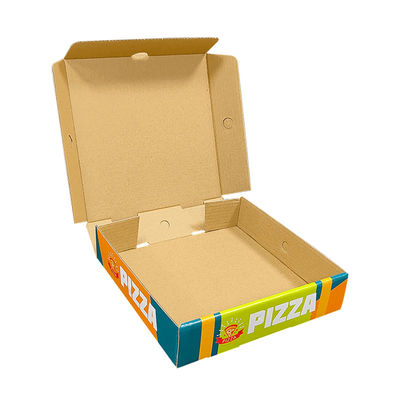 Daur Ulang Logo Custom Kraft Kertas Bergelombang Pengemasan Lipat Kentang Goreng Kripik Pizza Kotak Pengemasan Kotak Takeaway