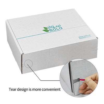 Custom Logo Cardboard Corrugated Pengiriman E Commerce Packaging Box Tear Strip Zipper Box