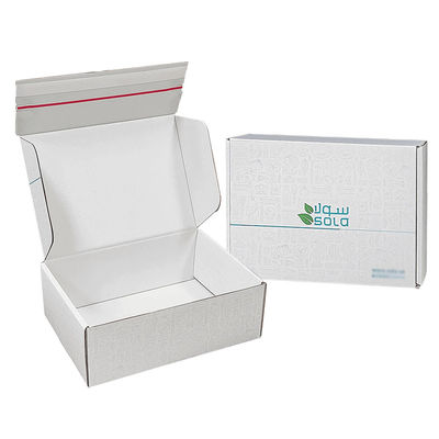 Custom Logo Cardboard Corrugated Pengiriman E Commerce Packaging Box Tear Strip Zipper Box
