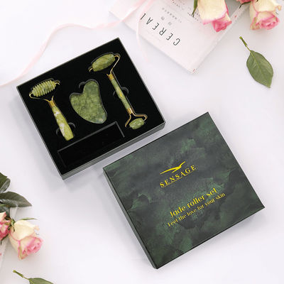 Logo yang disesuaikan Premium Green Cardboard Lid Top Cover And Bottom Luxury Cosmetic Packaging Box Hadiah