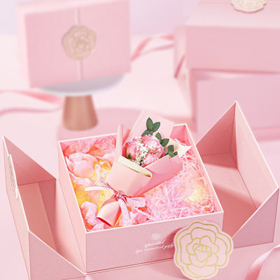 Custom Luxury Wedding Gift Box Packaging Dengan Tutup Kotak Lipat Untuk Hadiah Untuk Ulang Tahun Pernikahan
