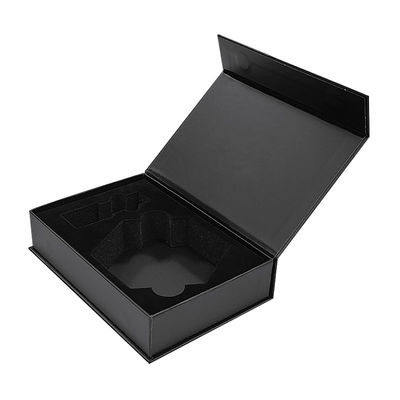 Pabrik Custom Packaging Printing Box Cardboard Black Paper Magnet Gift Box Pengemasan dengan Inner Foam