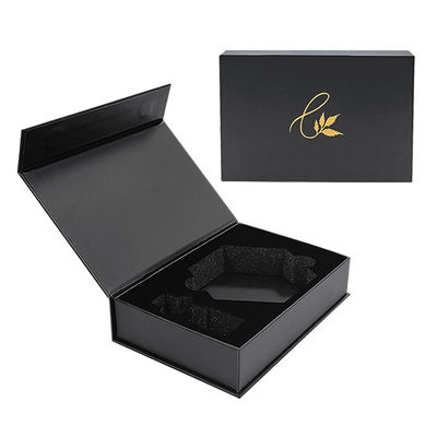 Pabrik Custom Packaging Printing Box Cardboard Black Paper Magnet Gift Box Pengemasan dengan Inner Foam