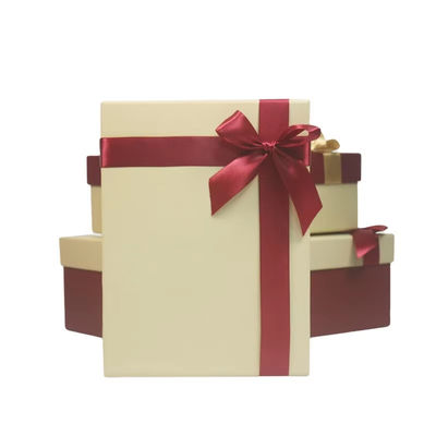 High End Gift Box Packaging Ukuran yang dapat disesuaikan Untuk Hari Valentine Hari Ibu Black White Bow Decoration Gift Box