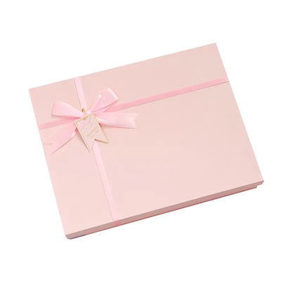 Custom Christmas Gift Box Tutup Besar Bagian Bawah Box Packaging Bow Ribbon Liburan Mewah Unik Liburan Party Box Hadiah