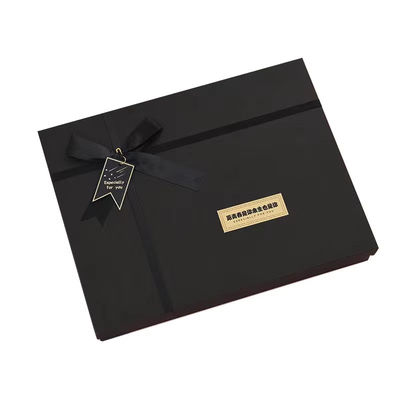 Custom Christmas Gift Box Tutup Besar Bagian Bawah Box Packaging Bow Ribbon Liburan Mewah Unik Liburan Party Box Hadiah