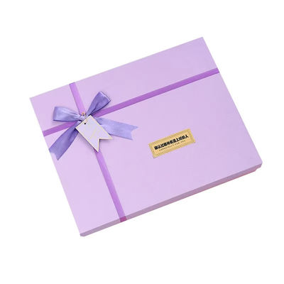 Custom Christmas Gift Box Tutup Besar Bagian Bawah Box Packaging Bow Ribbon Liburan Mewah Unik Liburan Party Box Hadiah