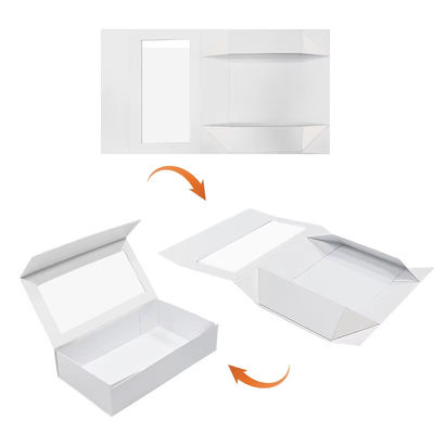 Kotak Hadiah Rigid Cardboard Matt Art Collapsible Custom Made of Art Paper and Cardboard Magnetic Gift Folding Box dengan jendela