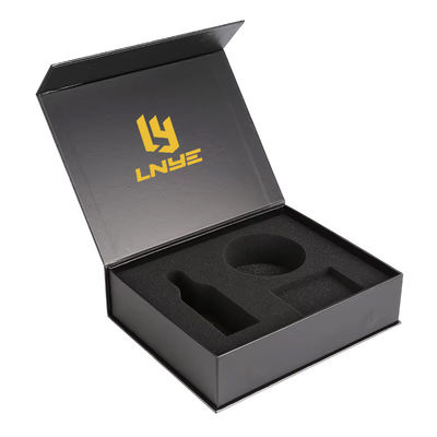 Pabrik Grosir Logo Custom Hitam Magnetik Magnetik Luxury Packaging Kertas Lipat Kotak Hadiah Bisnis