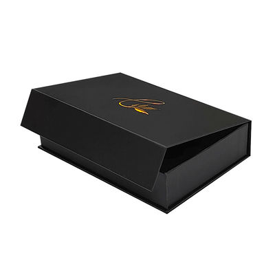 Pabrik Grosir Logo Custom Hitam Magnetik Magnetik Luxury Packaging Kertas Lipat Kotak Hadiah Bisnis