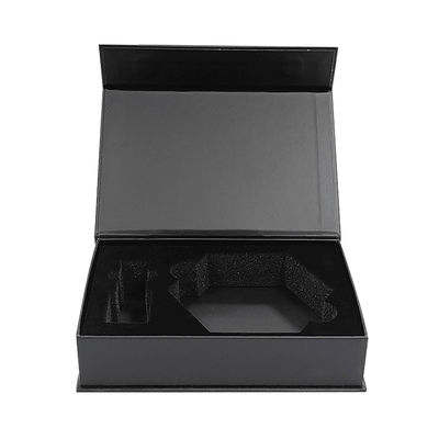 Pabrik Grosir Logo Custom Hitam Magnetik Magnetik Luxury Packaging Kertas Lipat Kotak Hadiah Bisnis