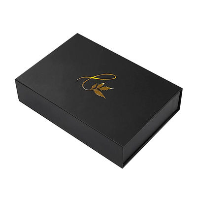 Pabrik Grosir Logo Custom Hitam Magnetik Magnetik Luxury Packaging Kertas Lipat Kotak Hadiah Bisnis