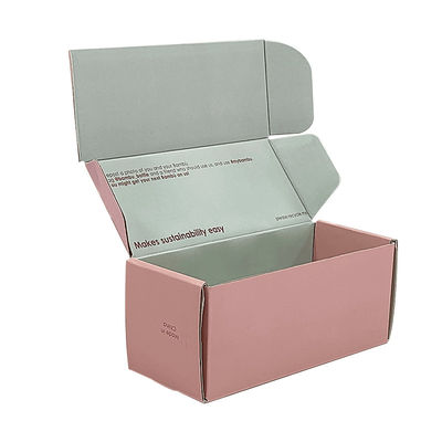 Custom Printed Mailer Box Pink Kosmetik Pribadi Mailing Packaging Box Terima Kasih Gift Wrap Cardboard