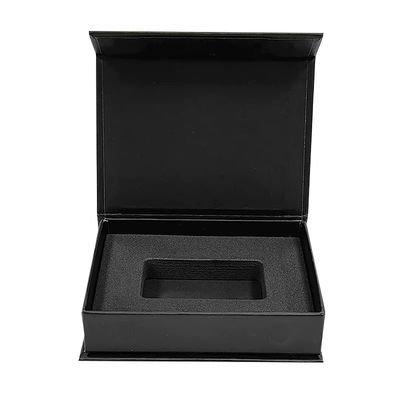Custom logo Luxury Black Cardboard Smart Watch Magnetic Gift Packaging Box Jam tangan tunggal dengan lapisan busa