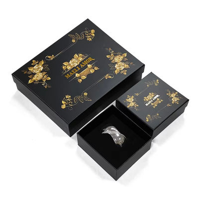 Pabrik Percetakan Custom High End Perhiasan Mewah Set Kotak Golden Rose Rope Rambut Headdress Kotak Kemasan